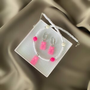 «SUGAR GUMMY» Trendy Resin Necklace-Choker And Earrings Jewellery Set⠀ - Image 3