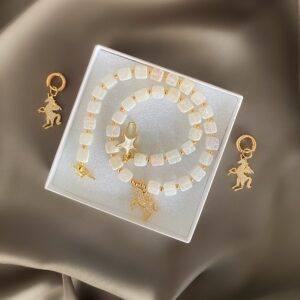 «FAIRY UNICORN» Semi-Fine Natural Stone Necklace And Earrings Luxury Jewellery Set - Image 4