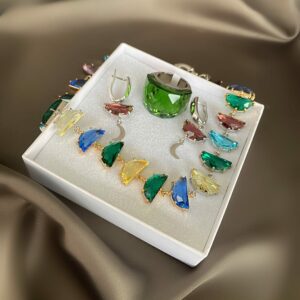 «ATLANTIDA» Semi-Fine Luxury Choker Necklace And Earrings Jewellery Set - Image 7