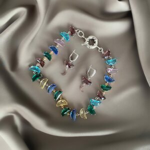 «ATLANTIDA» Semi-Fine Luxury Choker Necklace And Earrings Jewellery Set - Image 3