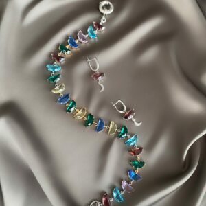 «ATLANTIDA» Semi-Fine Luxury Choker Necklace And Earrings Jewellery Set - Image 4