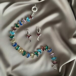 «ATLANTIDA» Semi-Fine Luxury Choker Necklace And Earrings Jewellery Set - Image 5