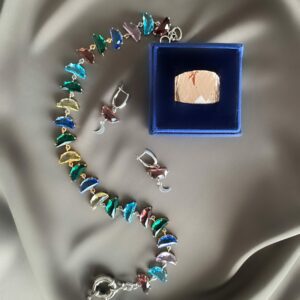 «ATLANTIDA» Semi-Fine Luxury Choker Necklace And Earrings Jewellery Set - Image 6