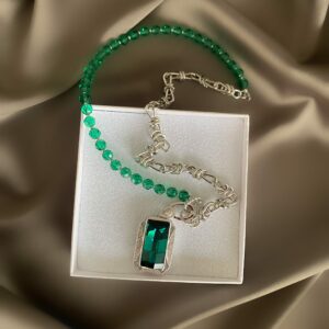 «GREENLAND» Semi-Fine Beautiful Crystal Chain Necklace With Swarovski Crystals Pendant⠀ - Image 3
