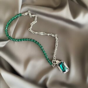 «GREENLAND» Semi-Fine Beautiful Crystal Chain Necklace With Swarovski Crystals Pendant⠀ - Image 4