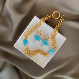 «ATHENS» Semi-Fine Chain Necklace And Earrings Luxury Jewellery Set - Image 4