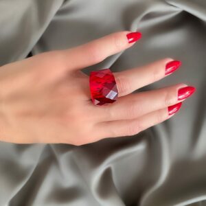 «TEMPTATION» - Luxury Stainless Steel Rings With Red Crystal Glass - Image 2