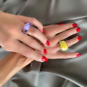 «TEMPTATION» - Luxury Stainless Steel Rings With Yellow Crystal Glass - Image 4