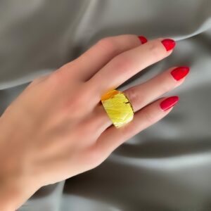 «TEMPTATION» - Luxury Stainless Steel Rings With Yellow Crystal Glass - Image 5
