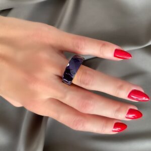 «TEMPTATION» - Luxury Stainless Steel Rings With Purple Crystal Glass - Image 4