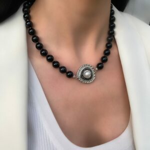 «DANAE» Semi-Fine Natural Stone Necklace and Earrings Jewelry Set⠀ - Image 2