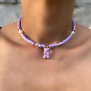«VELVET BEAR» - Trendy Resin Choker Necklace With Cute Gummy Bear - Image 9