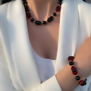 «AKASHA» Trendy Semi-Fine Bracelet, Necklace & Earrings Jewellery Set⠀ - Image 13