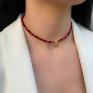 «POMME» Semi-Fine Natural Stone Choker Necklace - Image 5