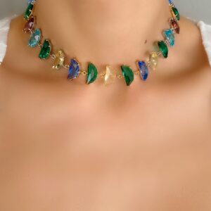 «ATLANTIDA» Semi-Fine Luxury Choker Necklace And Earrings Jewellery Set - Image 2