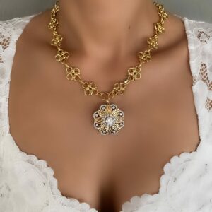 «CHARLOTTE» Semi-Fine Chain Luxury Necklace With Beautiful Swarovski Crystals Pendant ⠀ - Image 4