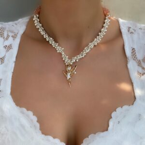 «FLYING FAIRY» Semi-Fine Natural Stone And Chain Luxury Necklace With Swarovski Crystal Pendant⠀ - Image 4