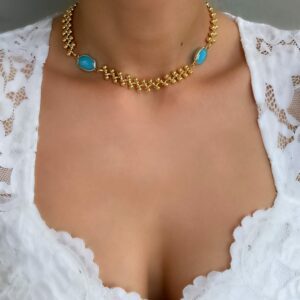 «ATHENS» Semi-Fine Chain Necklace And Earrings Luxury Jewellery Set - Image 3