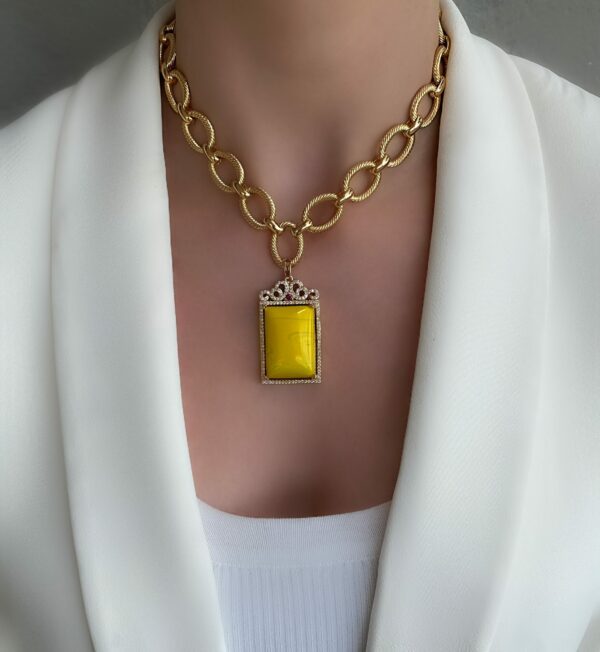 «SUNIKA» Big Chain Luxury Necklace With Swarovski Crystals