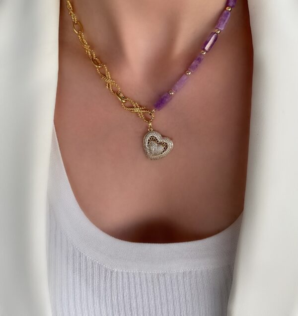 «TE AMOR» Semi-Fine Necklace With Swarovski Heart Pendant