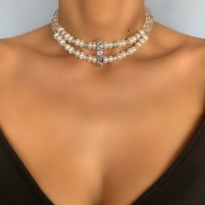 «BREAKFAST AT TIFFANY'S» Semi-Fine Natural Stone & Pearl Luxury Necklace ⠀ - Image 6