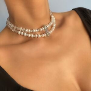 «BREAKFAST AT TIFFANY'S» Semi-Fine Natural Stone & Pearl Luxury Necklace ⠀ - Image 7