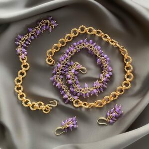 «BEAUTYBERRY» Luxury Semi-Fine Natural Stone And Chain Necklace, Bracelet & Earrings Jewellery Set⠀ - Image 10
