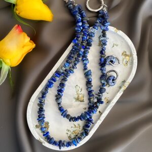 «LAZULI» Semi-Fine Natural Stone Luxury Necklace & Earrings Jewellery Set⠀ - Image 5