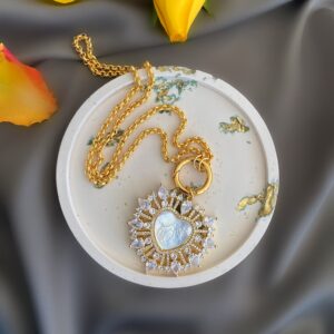 «SAINT» Luxury Chain Necklace With Beautiful Cubic Zirconia Pendant - Image 5