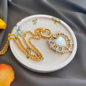 «SAINT» Luxury Chain Necklace With Beautiful Cubic Zirconia Pendant - Image 6