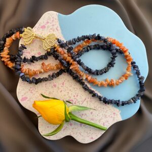 «HELEN» Semi-Fine Natural Stone Luxury Necklace & Earrings Jewellery Set⠀ - Image 2