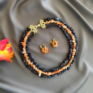 «HELEN» Semi-Fine Natural Stone Luxury Necklace & Earrings Jewellery Set⠀ - Image 5