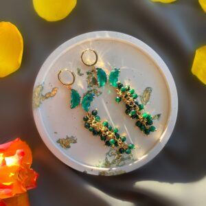 «PRIMAVERA» Luxury Chain And Natural Stone Earrings - Congo Lock - Image 4