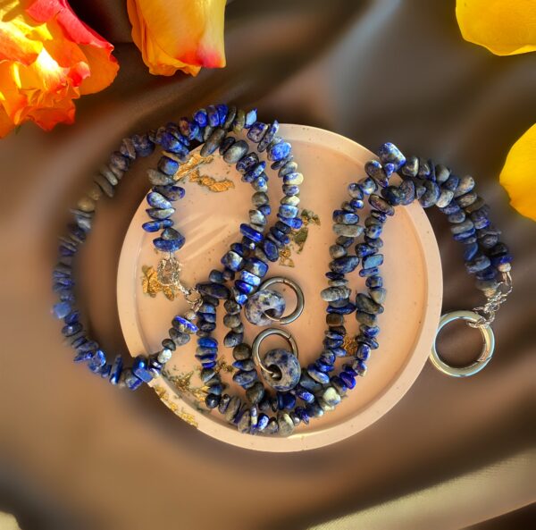 «LAZULI» Semi-Fine Natural Stone Luxury Necklace & Earrings Jewellery Set⠀