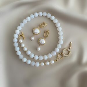 «BRIGITTE» Semi-Fine Luxury Natural Stone Necklace And Earrings Set⠀ - Image 8