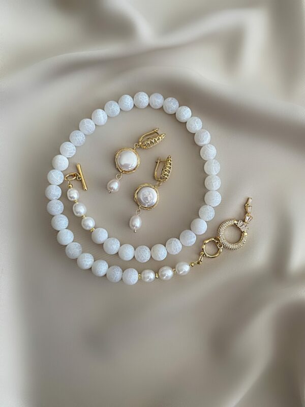 «BRIGITTE» Semi-Fine Luxury Natural Stone Necklace And Earrings Set⠀
