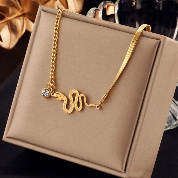 «SNAKE» New Fashion Waterproof Necklace For Women / Gold Color