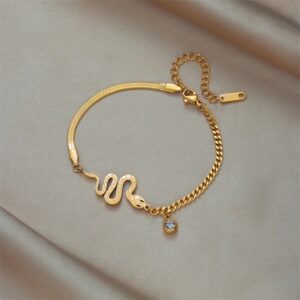 «SNAKE» New Fashion Waterproof Necklace For Women / Gold Color - Image 4
