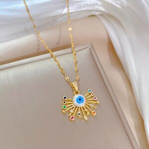 «MAGIC EYE» New Fashion Waterproof Necklace For Women / Gold Color⠀ - Image 7
