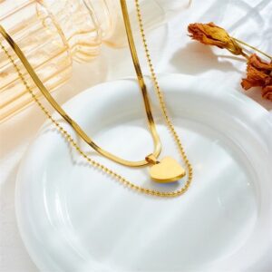 «BLUE HEART» New Fashion Waterproof Crystal Pendant Necklace For Women / Gold Color⠀ - Image 4