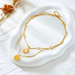 «THE SUN» New Fashion Waterproof Necklace For Women / Gold Color⠀ - Image 3
