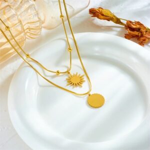 «THE SUN» New Fashion Waterproof Necklace For Women / Gold Color⠀ - Image 4