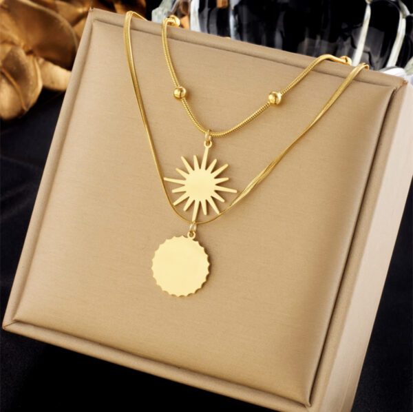 «THE SUN» New Fashion Waterproof Necklace For Women / Gold Color⠀