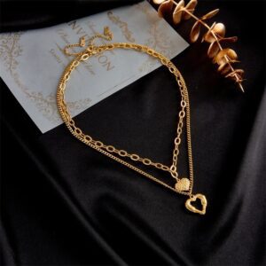 «HEARTS» New Fashion Waterproof Necklace For Women / Gold Color⠀ - Image 3