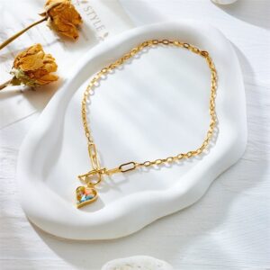 «CRYSTAL HEART» New Fashion Waterproof Large Crystal Pendant Necklace For Women / Gold Color⠀ ⠀ - Image 2