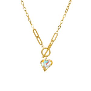 «CRYSTAL HEART» New Fashion Waterproof Large Crystal Pendant Necklace For Women / Gold Color⠀ ⠀ - Image 4