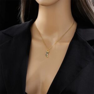 «MAGIC TOOTH» New Fashion Waterproof Pendant Necklace & Earrings Jewellery Set For Women / Gold Color - Image 7