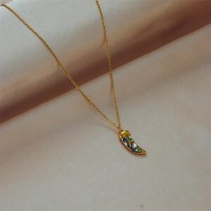 «MAGIC TOOTH» New Fashion Waterproof Pendant Necklace & Earrings Jewellery Set For Women / Gold Color - Image 4
