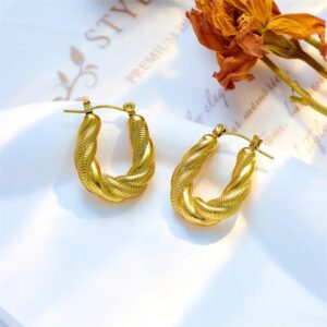 «TWISTS» New Fashion Waterproof Earrings For Women / Gold Color⠀ - Image 2