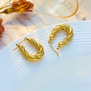 «TWISTS» New Fashion Waterproof Earrings For Women / Gold Color⠀ - Image 3